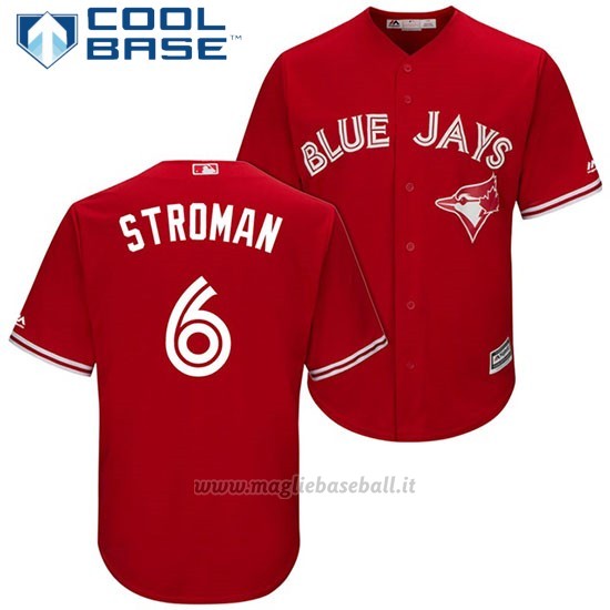 Maglia Baseball Uomo Toronto Blue Jays 6 Marcus Stroman Scarlet2017 Cool Base